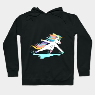 Cute fast ice skating unicorn in great inclined position Hoodie